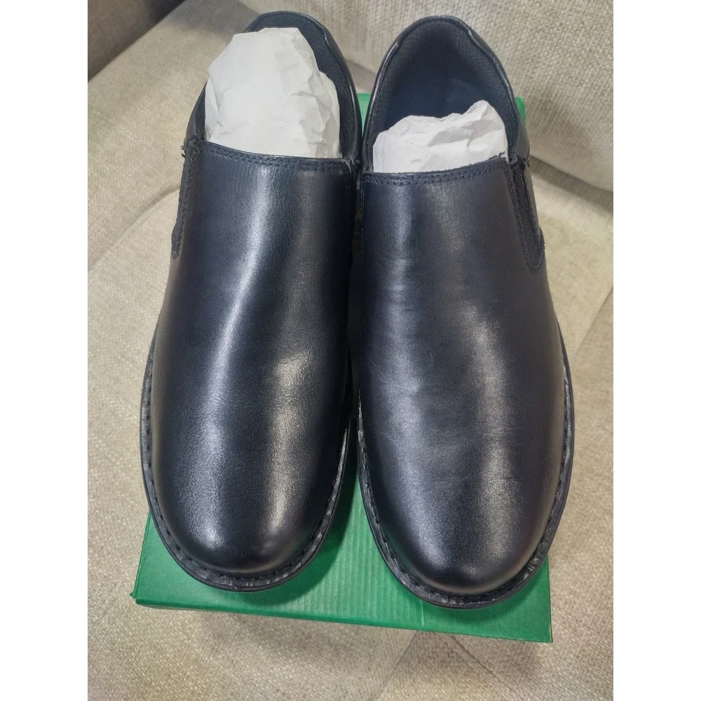 Eastland Newport Mens 11 Wide Black Leather Slip On Loafers Shoes 7181W